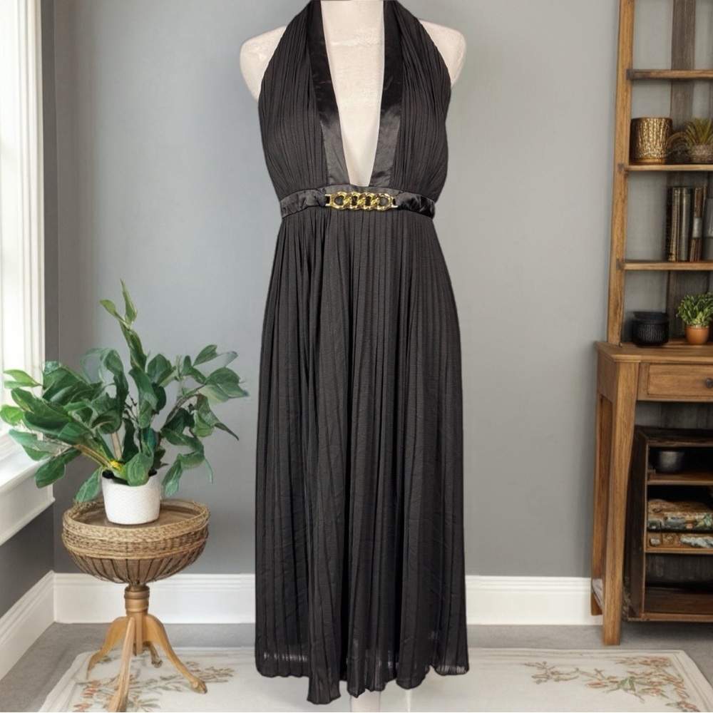 Elegant Black Halter Dress